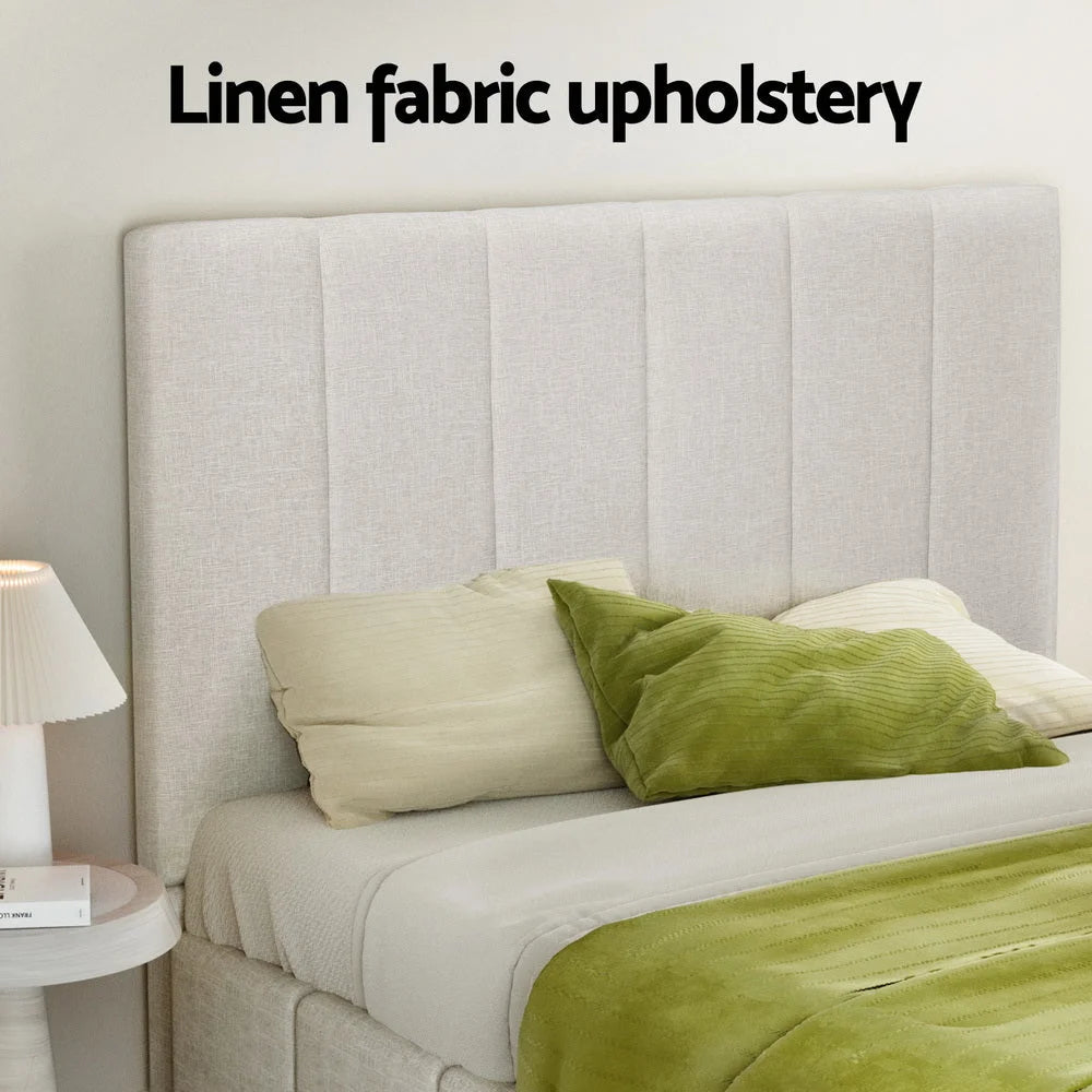 Bed Frame Queen Size - Beige TETTE - Furniture