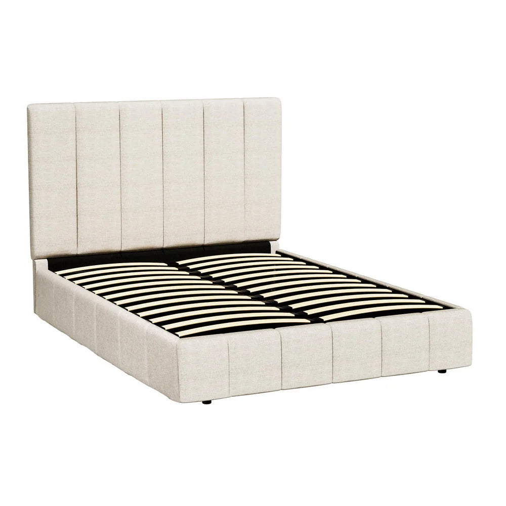 Bed Frame Queen Size - Beige TETTE - Furniture