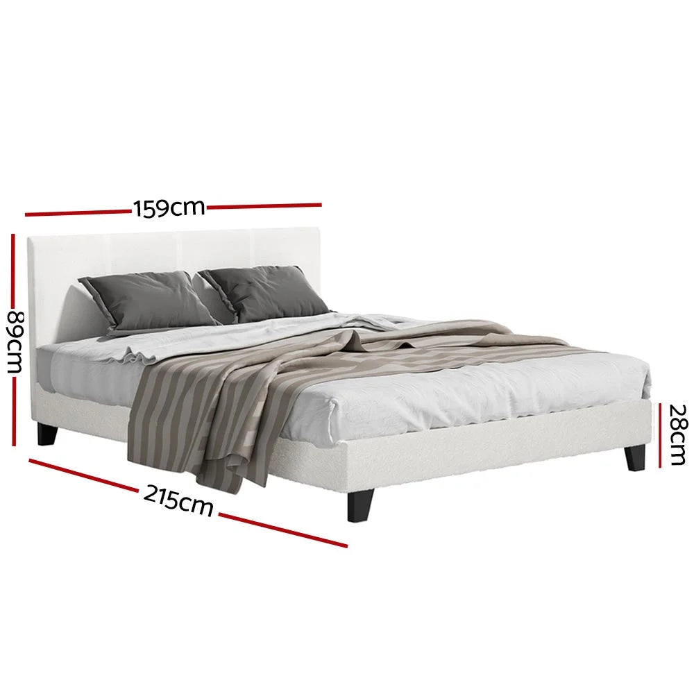 Bed Frame Queen Size Boucle neo 738