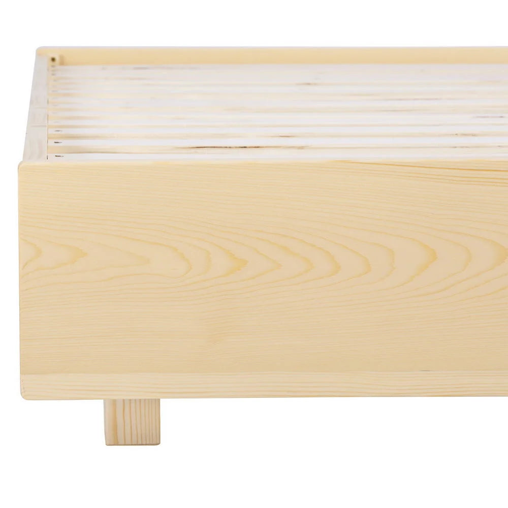 Bed Frame Queen Size Floating Mattress Wooden Timber