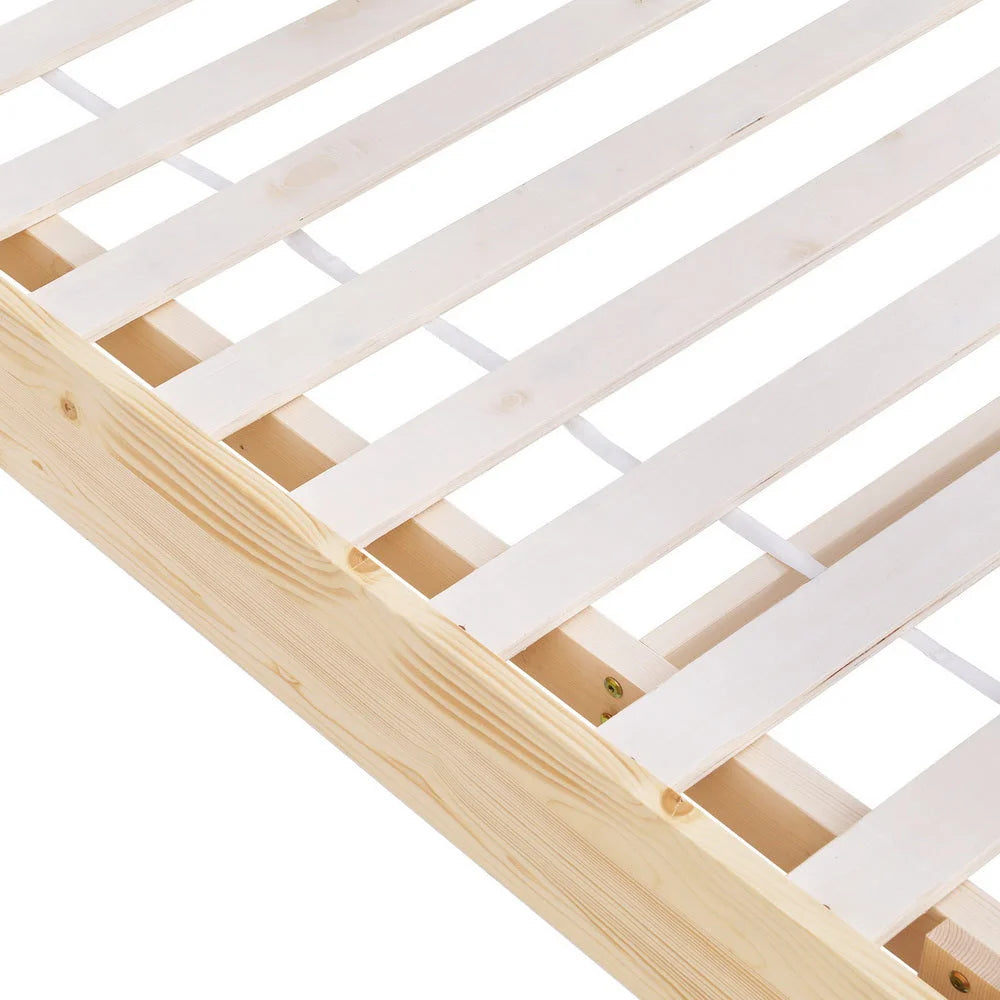 Queen Size Floating Wooden Mattress Base Platform Bed Frame