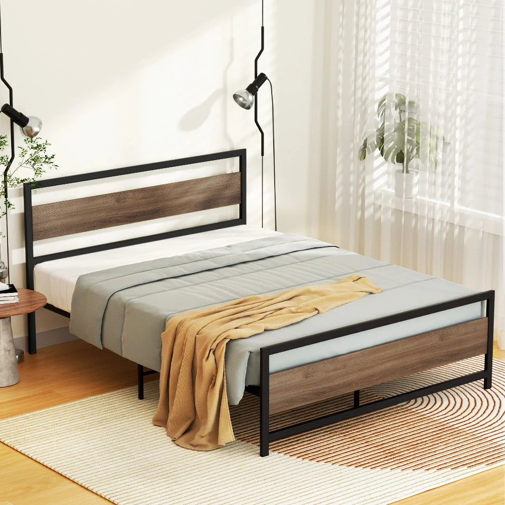 Bed Frame Queen Size Metal Base Mattress Platform