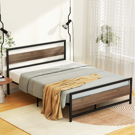 Bed Frame Queen Size Metal Base Mattress Platform