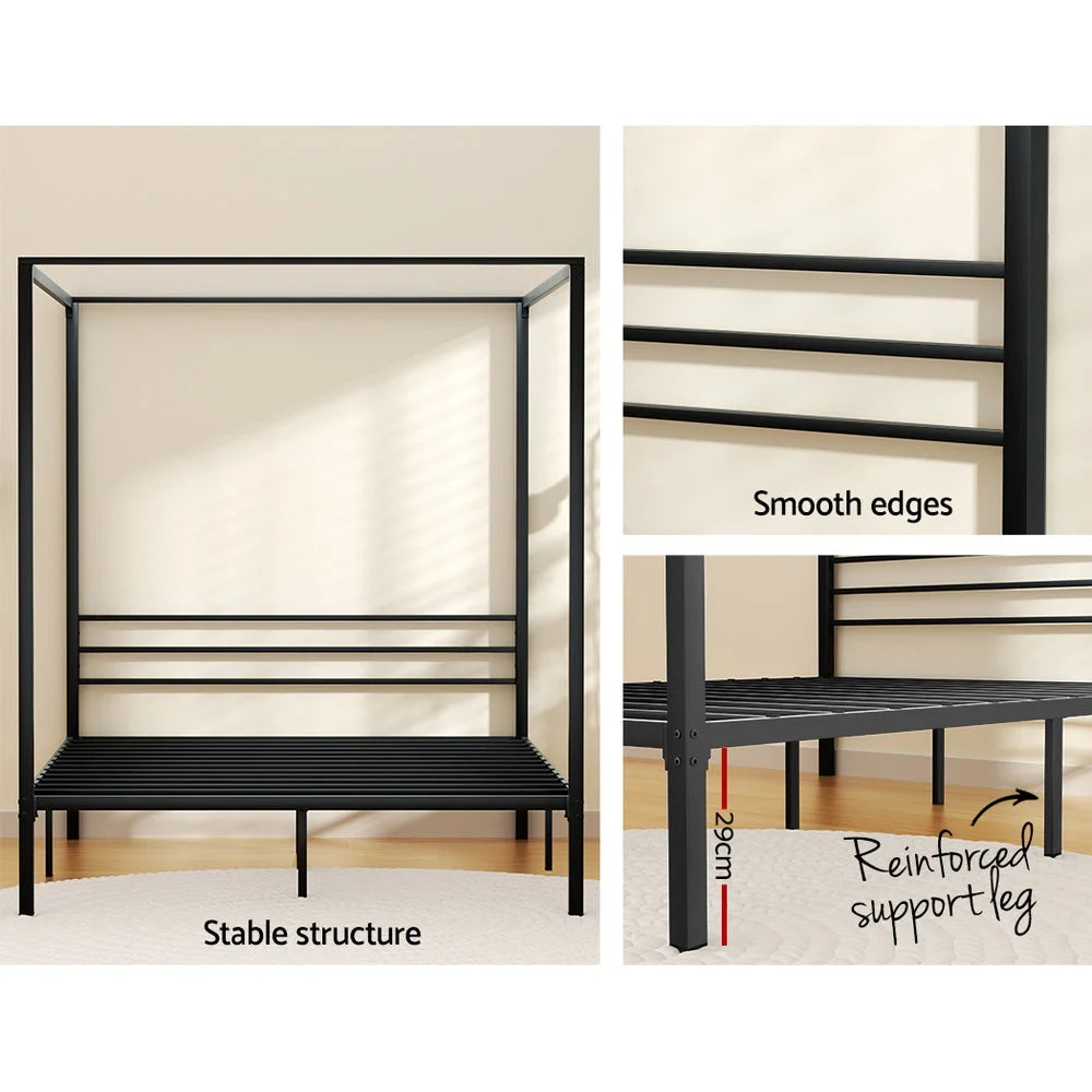 Bed queen size with platform base and padded headboard