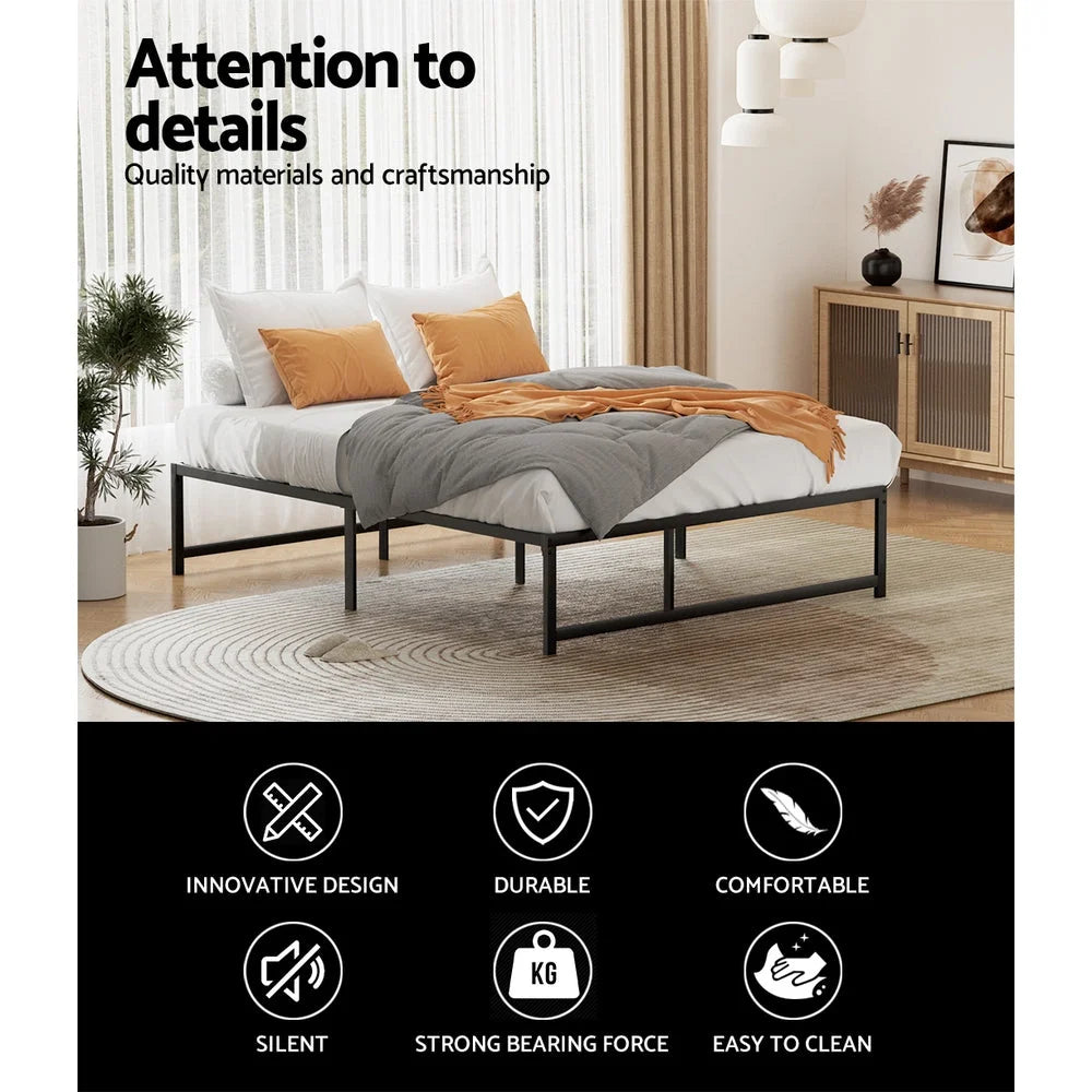 Bed Frame Queen Size Metal - TINO