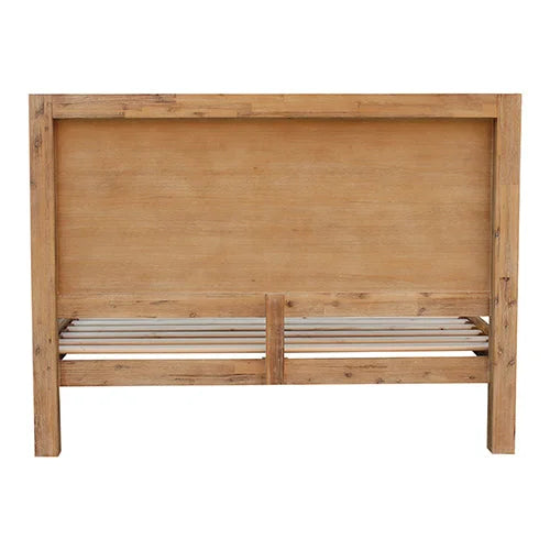 Bed Frame Queen Size Solid Wood Veneered Acacia Timber Slat