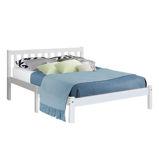 Bed Frame Queen Size Wooden - White SOFIE