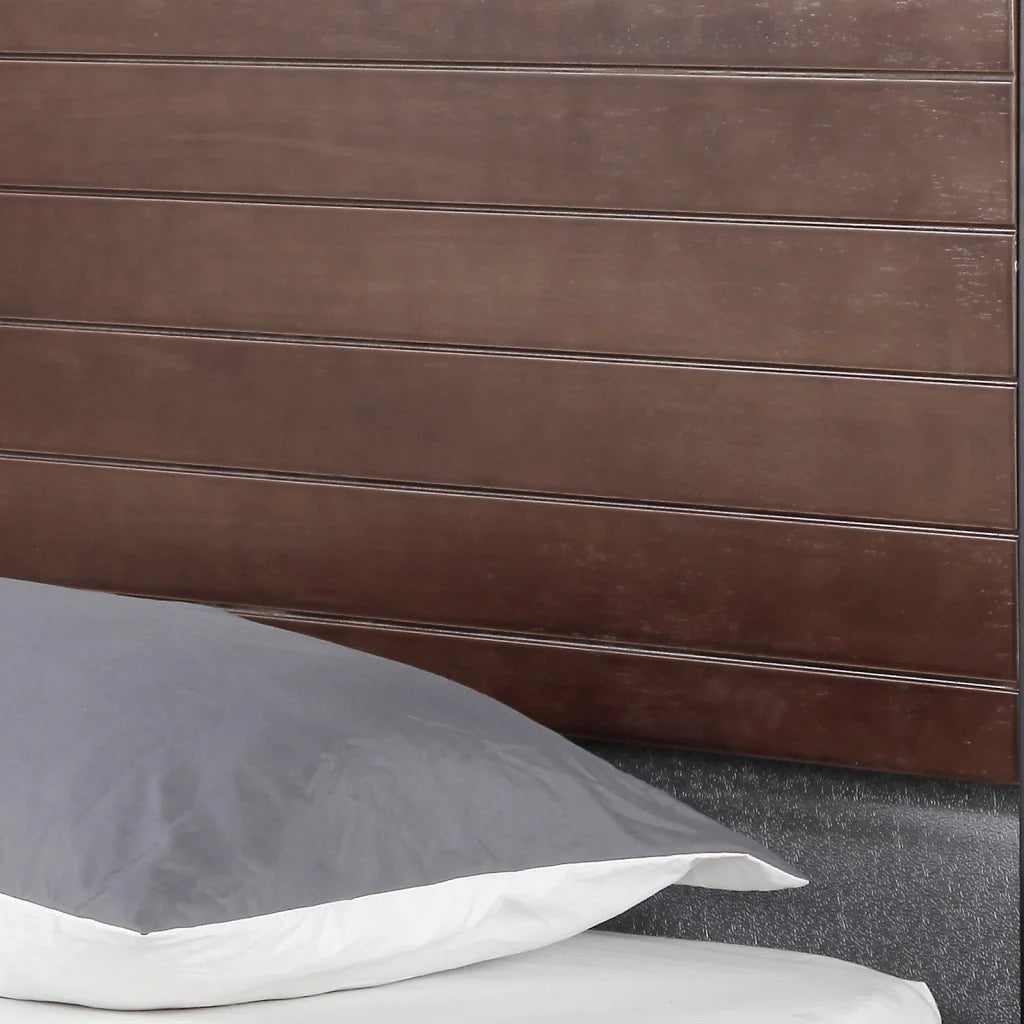 Bed single size with platform base and padded headboard