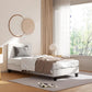 Fabric mattress with rolled edge and quilted finish