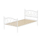White metal bed frame with base single size platform