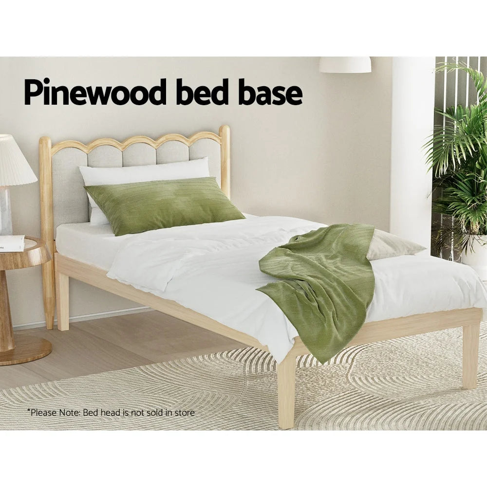 Bed Frame Single Size Wooden Base Mattress Platform Timber