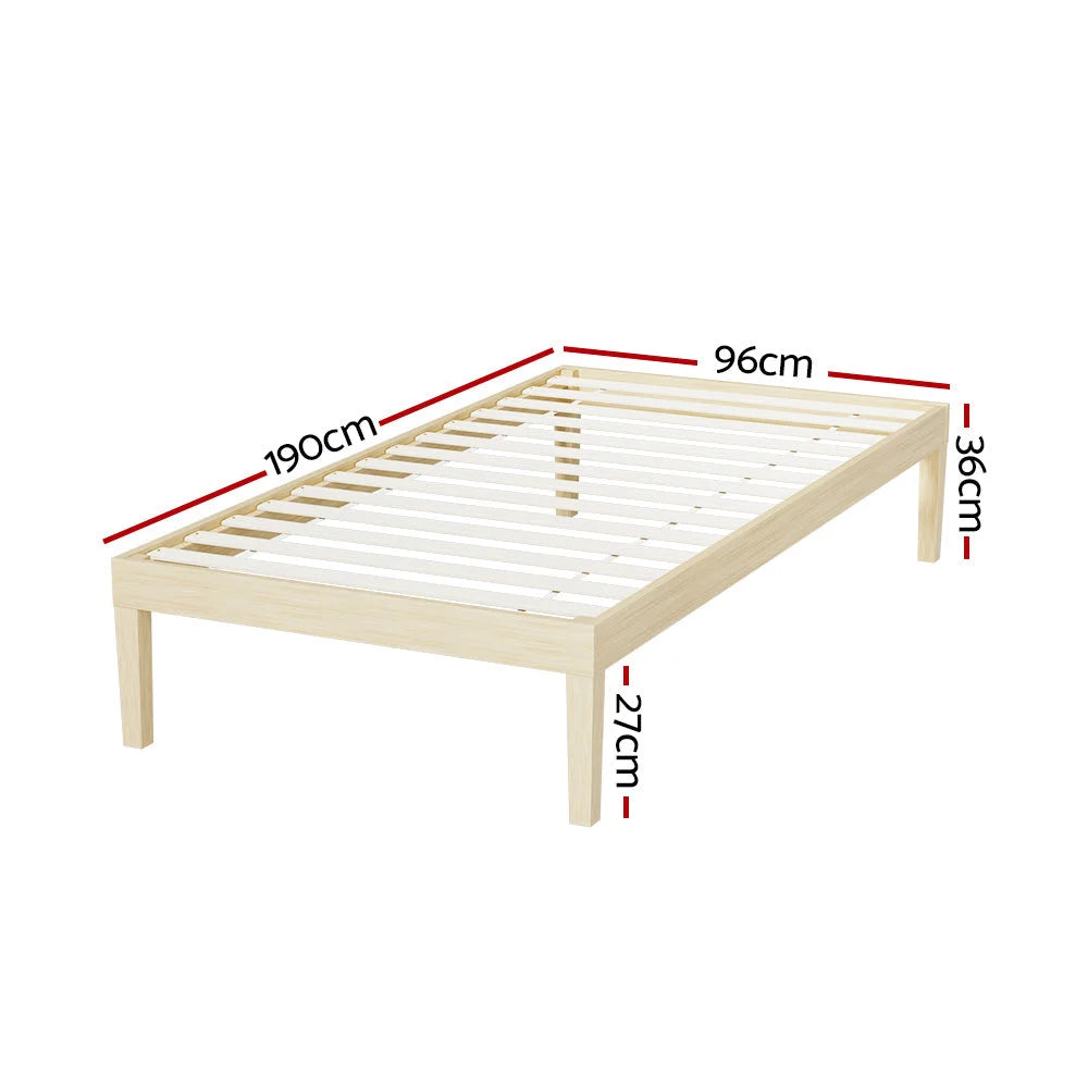 Bed Frame Single Size Wooden Base Mattress Platform