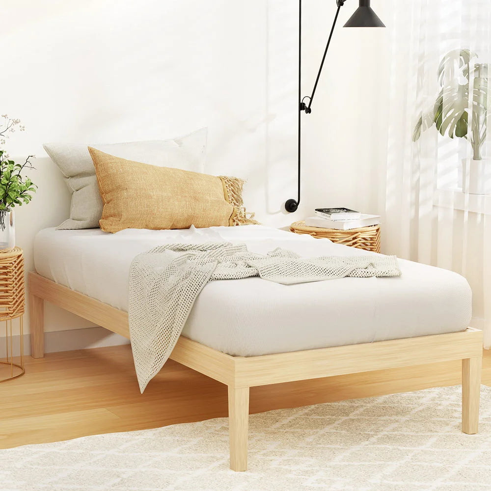 Single wooden bed frame