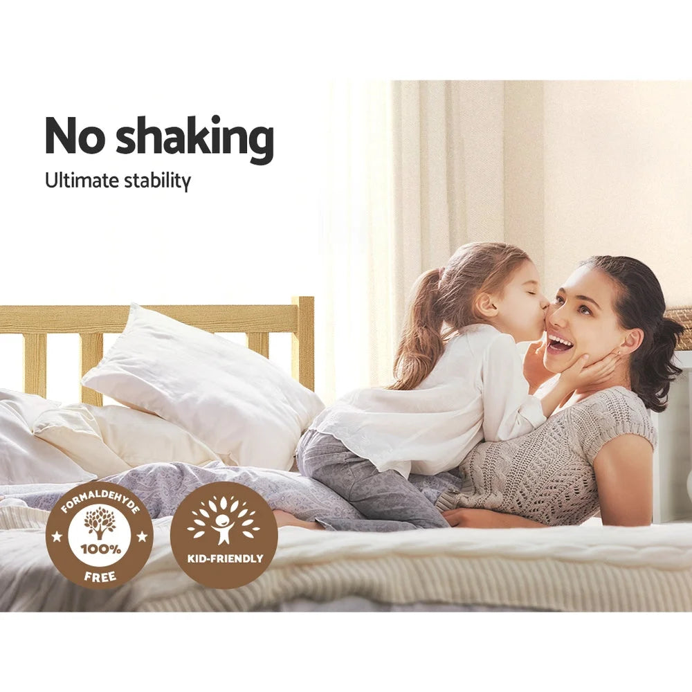 Bed Frame Single Size Wooden - Oak SOFIE