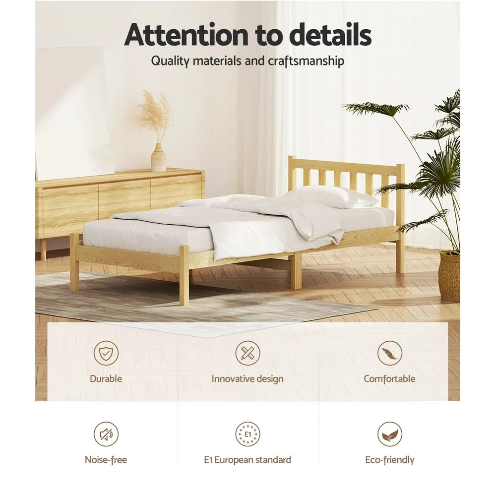 Bed Frame Single Size Wooden - Oak SOFIE