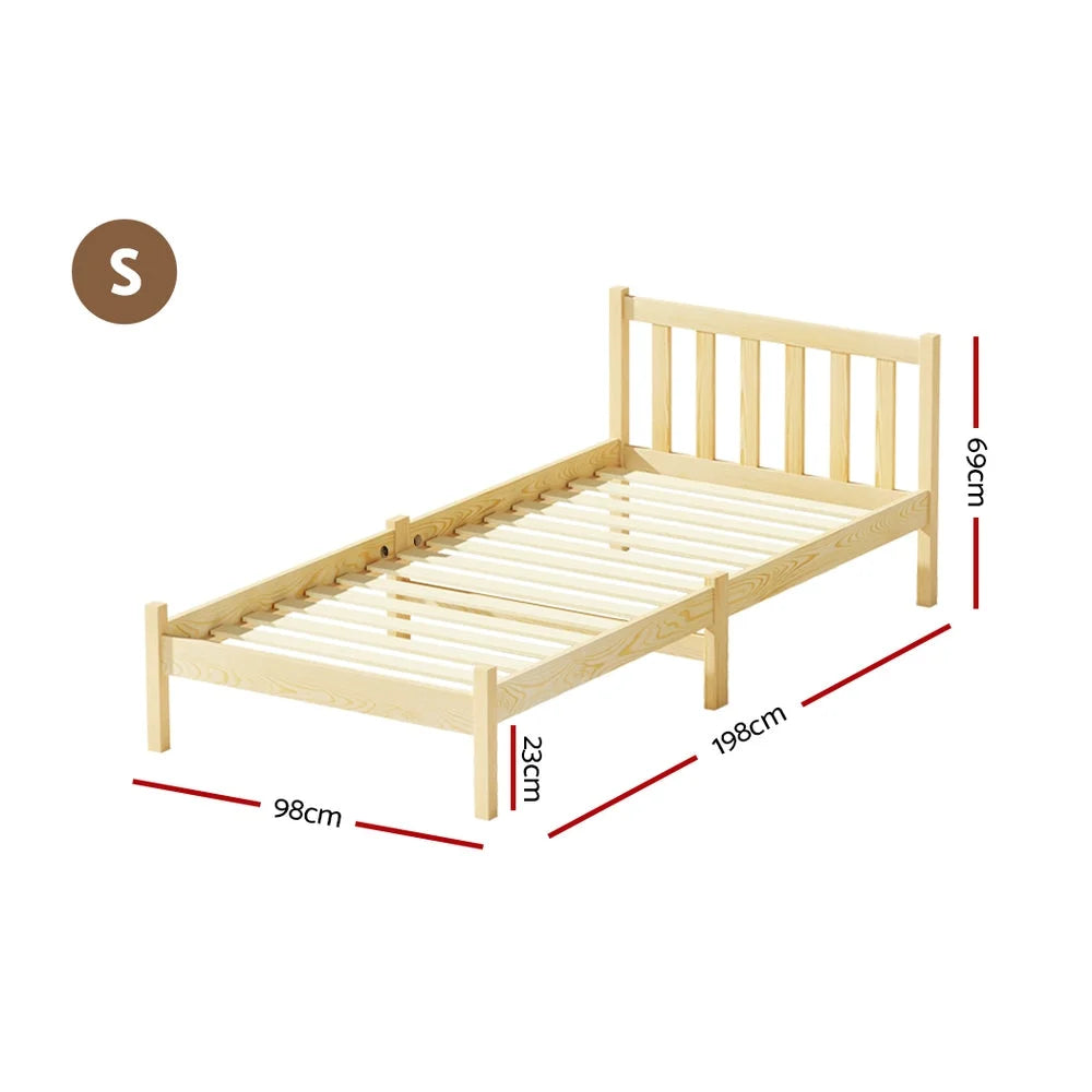 Bed Frame Single Size Wooden - Oak SOFIE