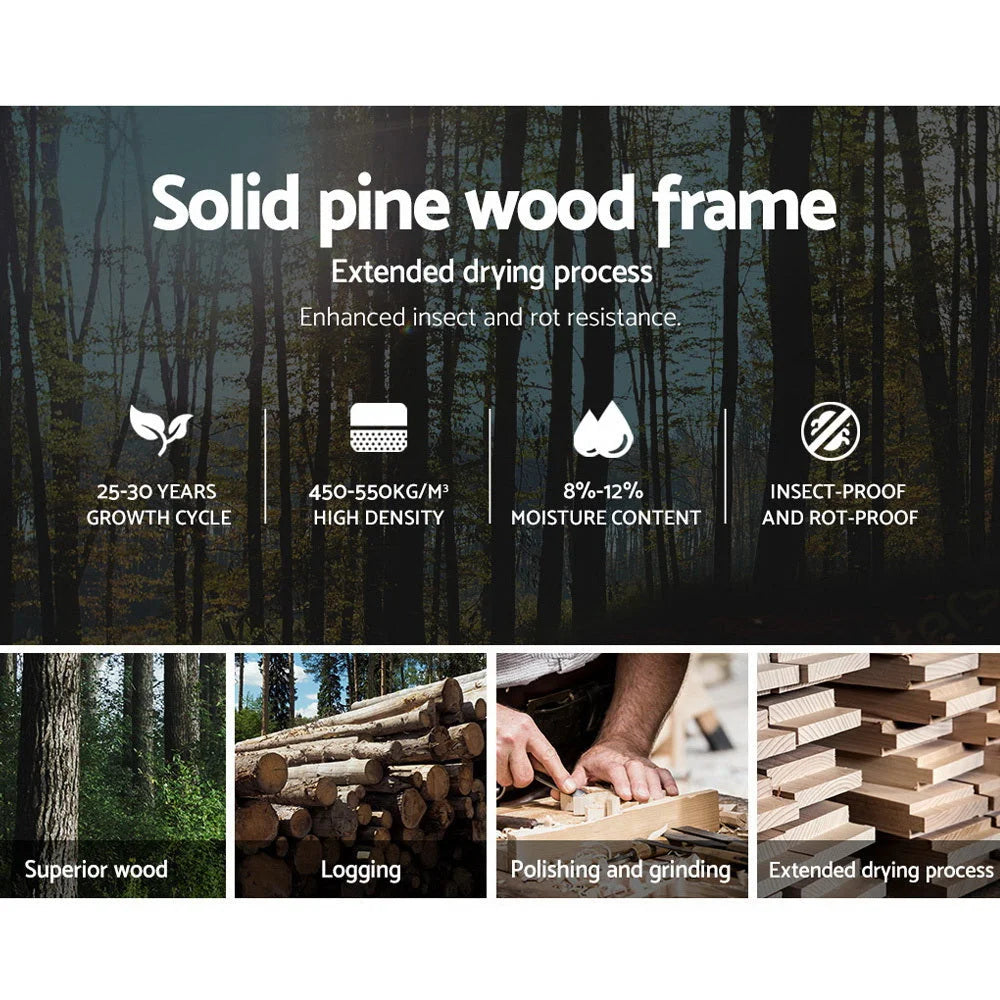 Bed Frame Single Wooden Bedroom Furniture for Kids - Bedroom