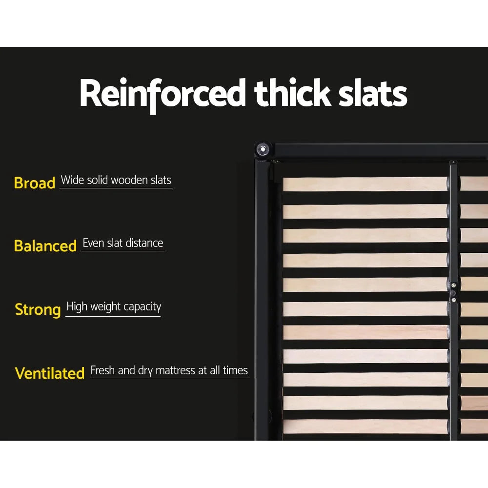 Bed Frame Storage Drawers Mila Fabric - Charcoal King