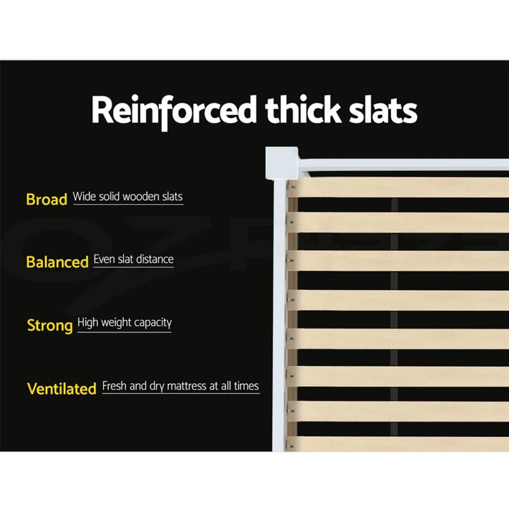 Bed Frame Timber Wooden Single Size Storage Drawers Base