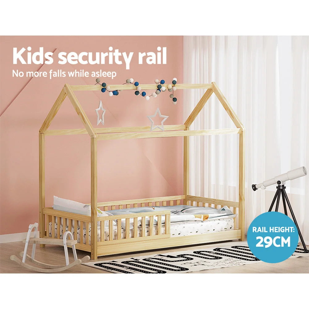 Single wooden bed frame