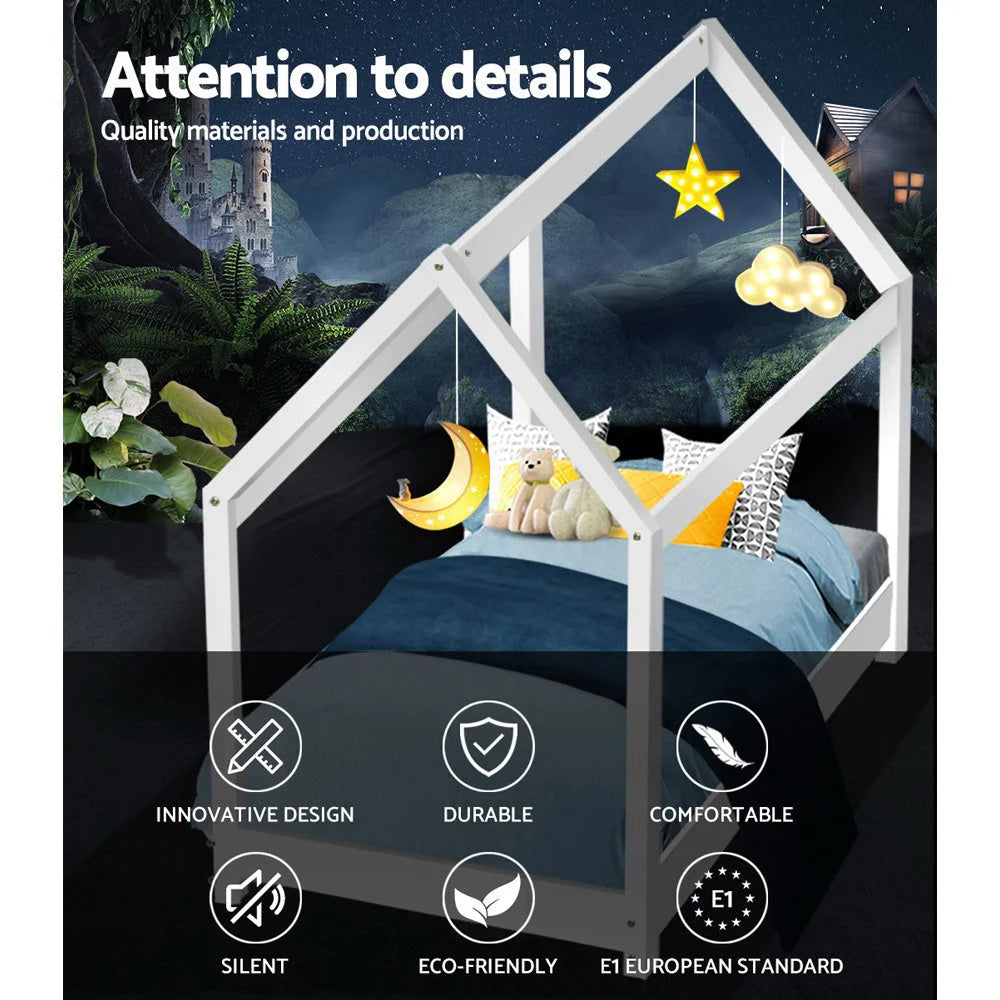 Bed Frame Wooden Single Size Mattress Base Pine Timber