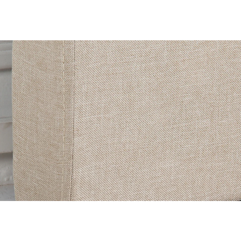 Bed Head Double Beige Upholstery Fabric Tufted Buttons