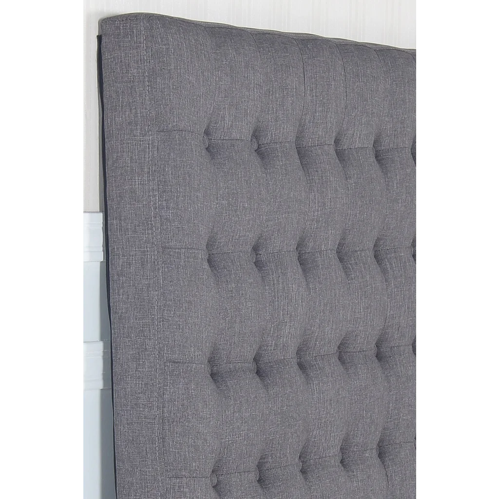 Bed Head Double Charcoal Upholstered Headboard Fabric