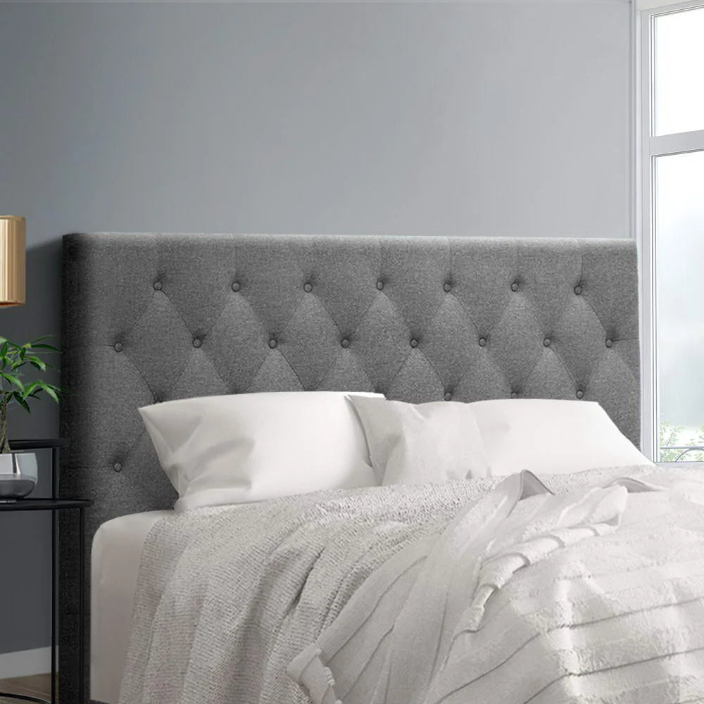 Queen grey fabric bed frame