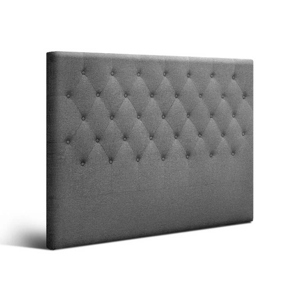 Queen Size Bedhead Fabric Frame Base Cappi Grey Bed Head Headboard