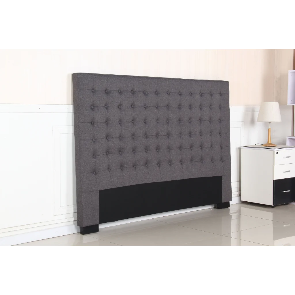 Bed Head King Charcoal Upholstered Headboard Fabric Tufted