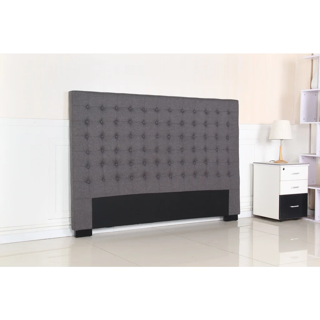 Bed Head King Charcoal Upholstered Headboard Fabric Tufted