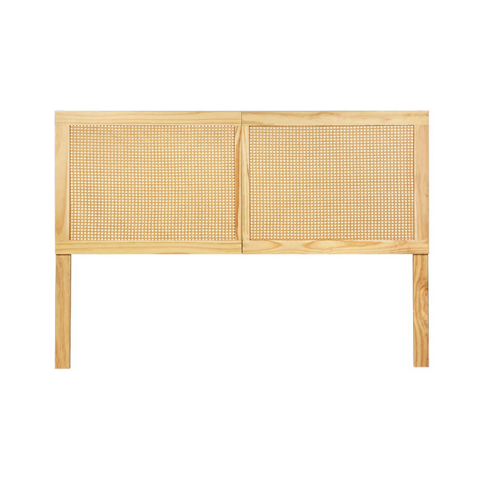Bed Head Queen Size Rattan - RIBO Pine