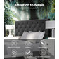 Charcoal fabric bed frame with double size head headboard