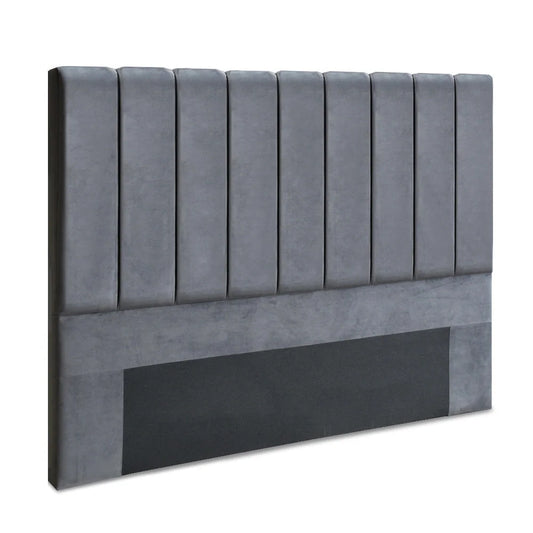 Bed Headboard King Size Fabric Grey - Bedroom