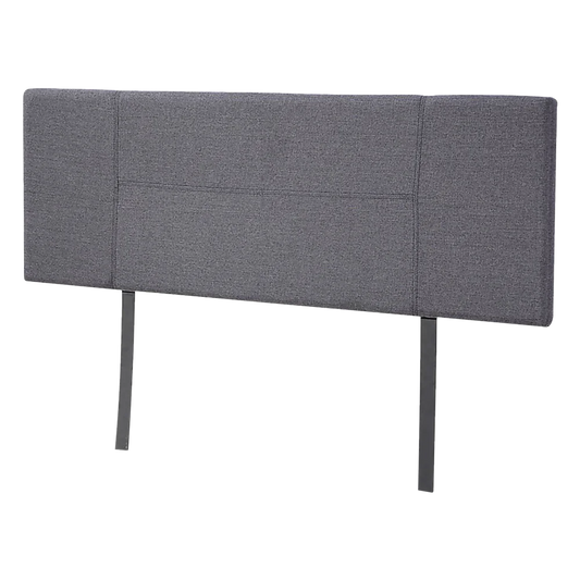 Bed Headboard Queen Linen Fabric - Grey - Furniture >