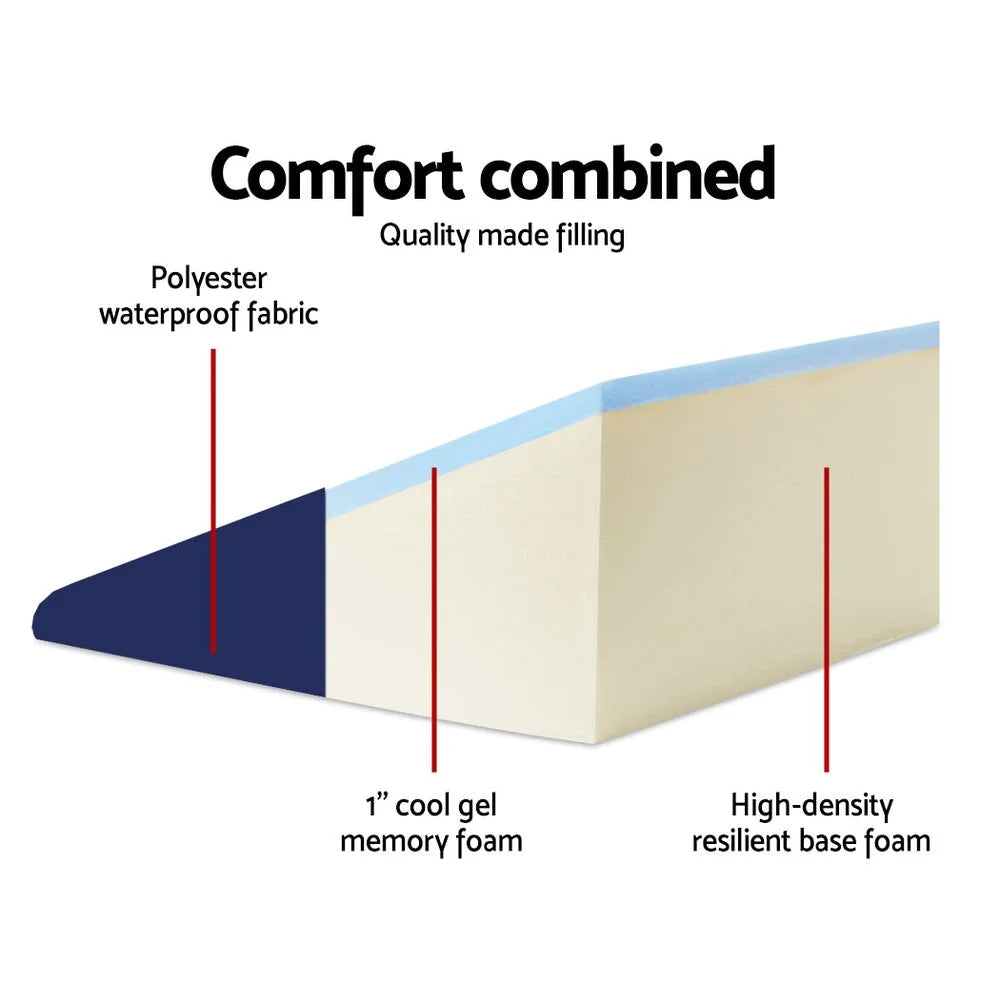 Bedding Foam Wedge Back Support Pillow - Blue - Giselle