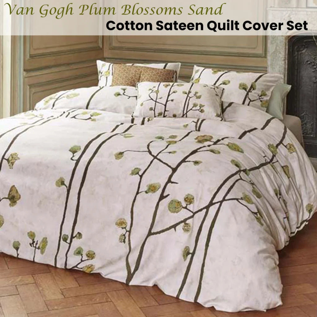 Bedding House Van Gogh Plum Blossoms Sand Cotton Sateen