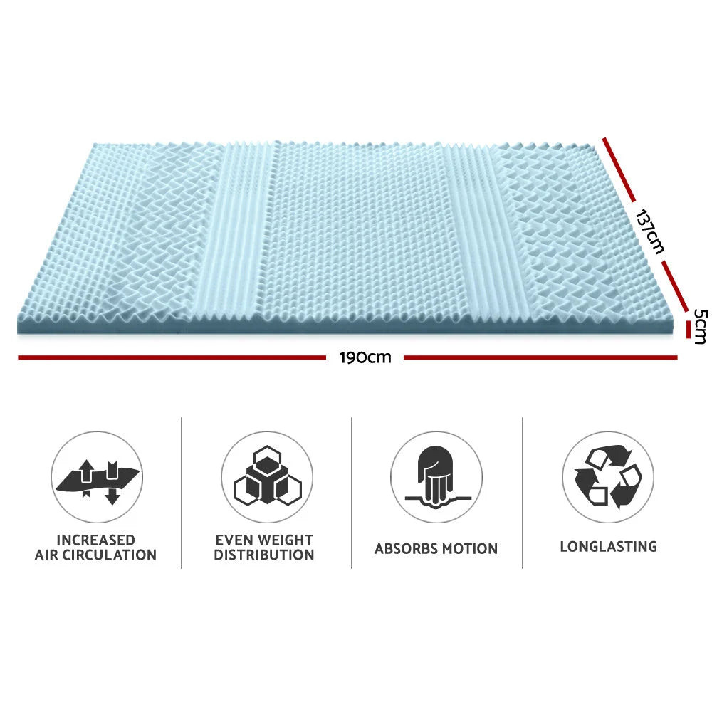 Double cool gel memory foam bamboo cover mattress topper
