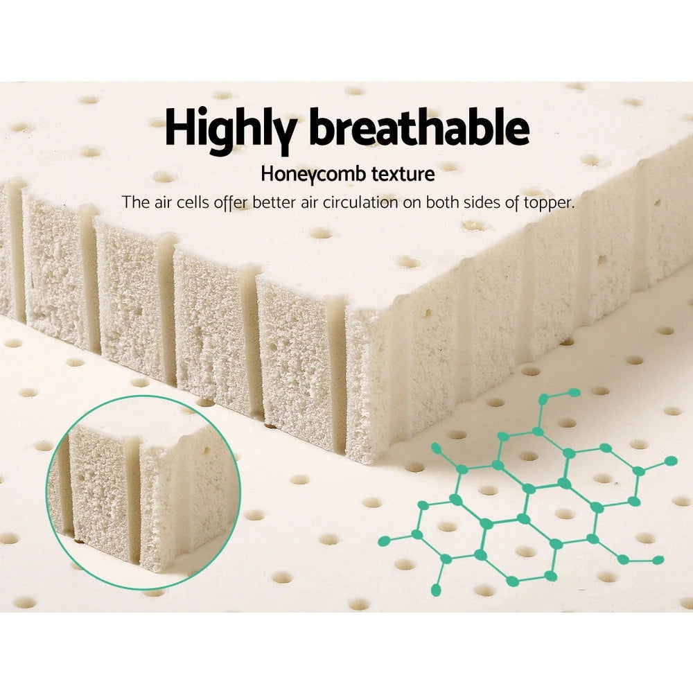 Bedding Pure Natural Latex Mattress Topper 7 Zone 5cm