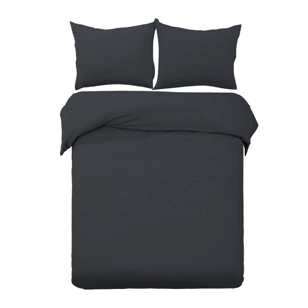 Black bedding quilt cover with classic super king bed