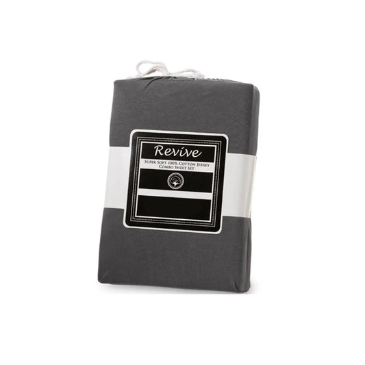 Bedding Revive 100% Cotton Jersey Combo Set - Charcoal King