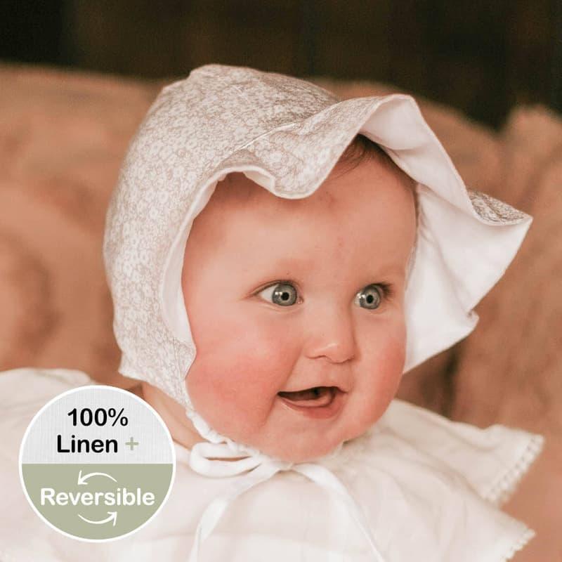 Bedhead Heritage Reversible Ruffle Bonnet Hat-Willow/Blanc M