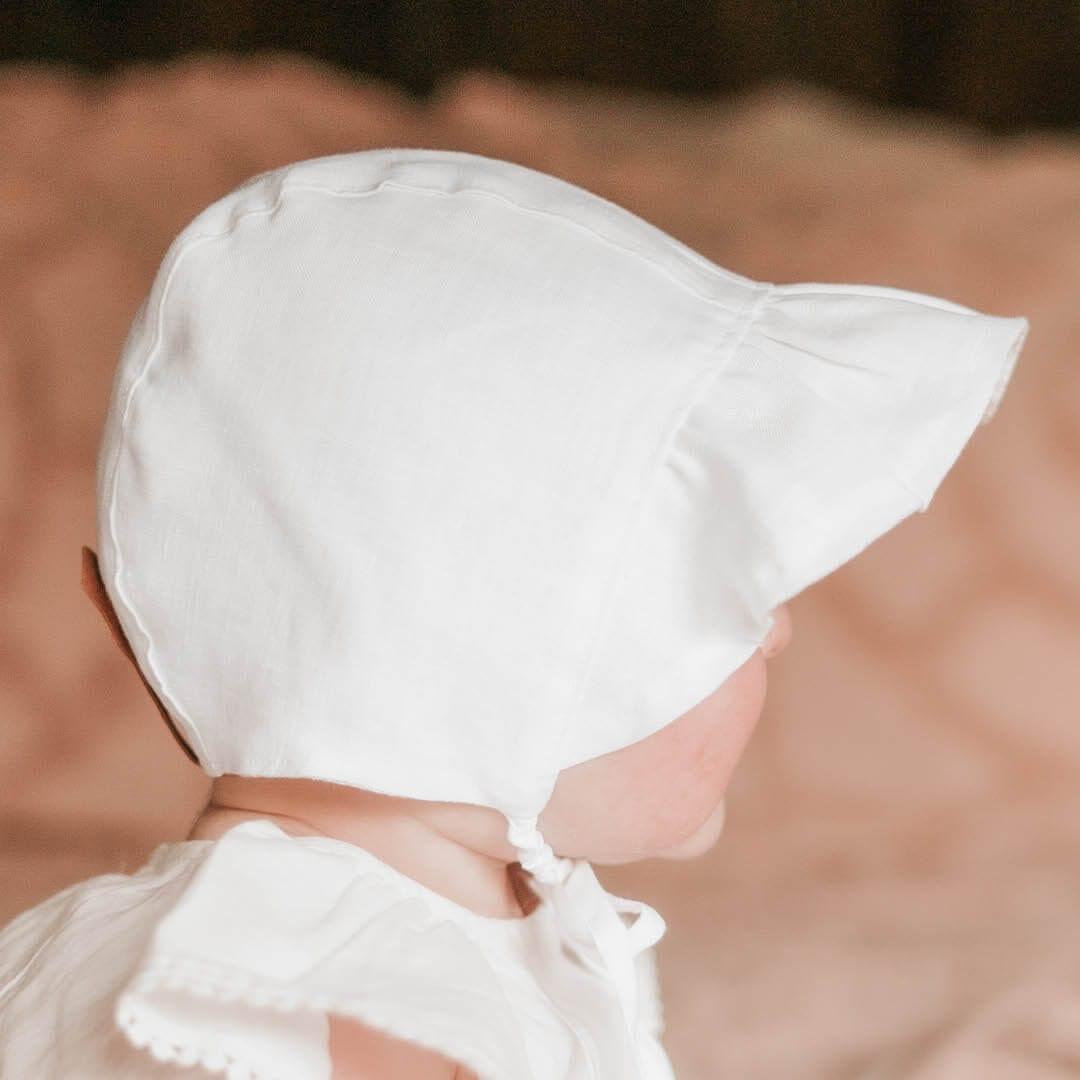 Bedhead Heritage Reversible Ruffle Bonnet Hat-Willow/Blanc M