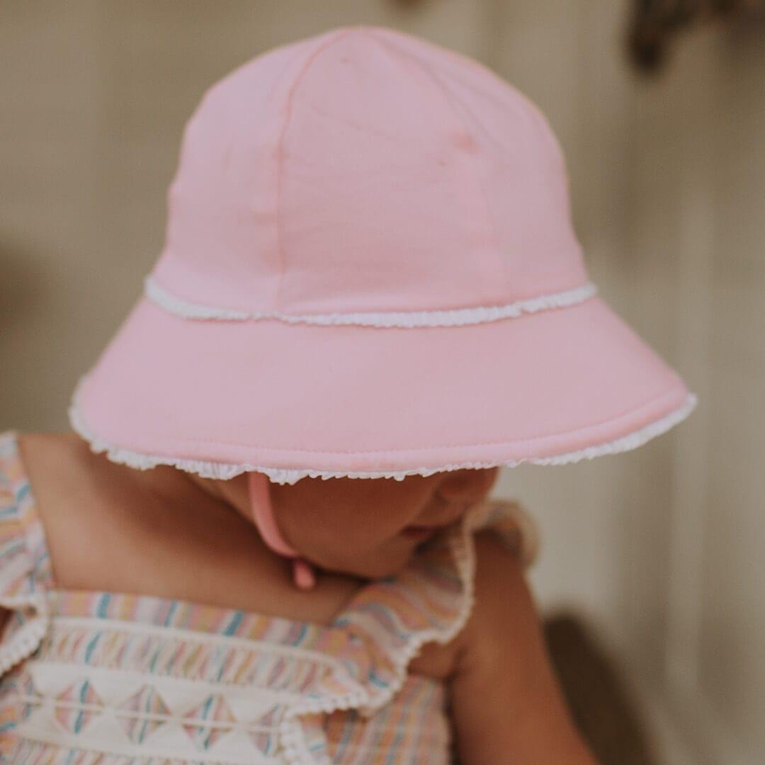 Bedhead Toddler Bucket Hat - Blush Ruffle Trim S