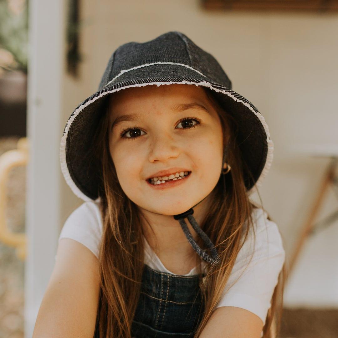Bedhead Toddler Bucket Hat - Denim Ruffle Trim S
