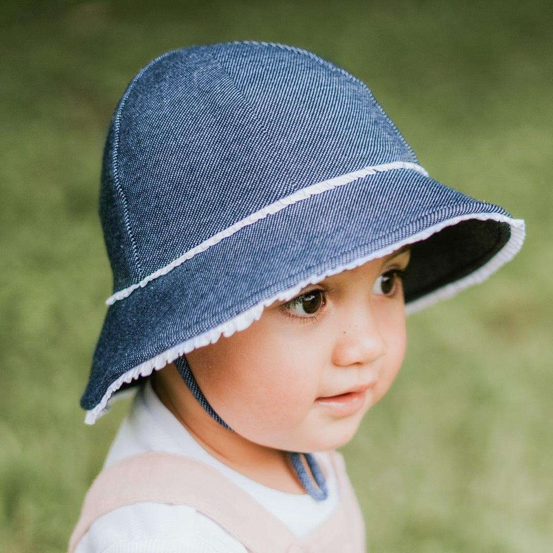 Bedhead Toddler Bucket Hat - Denim Ruffle Trim S