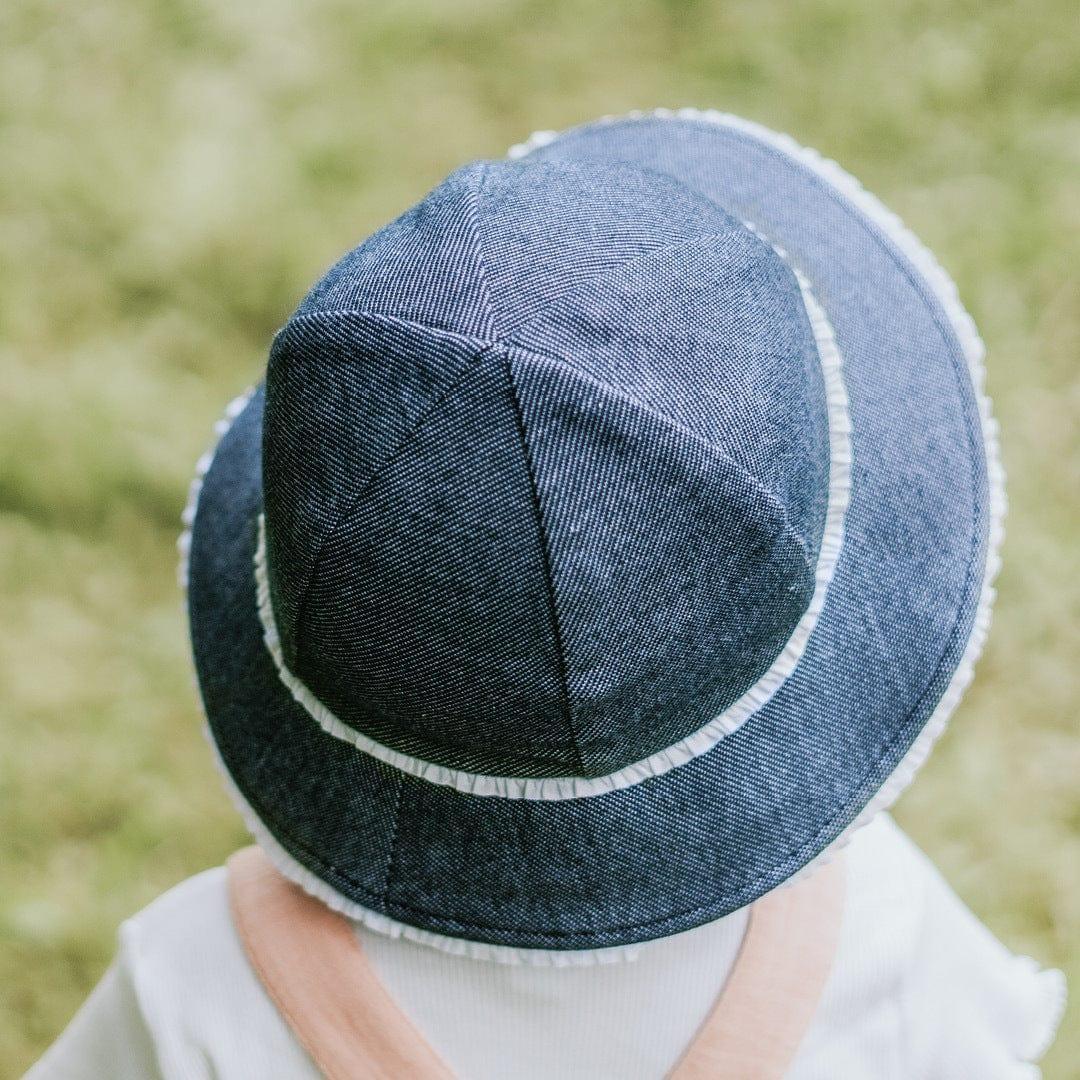 Bedhead Toddler Bucket Hat - Denim Ruffle Trim S