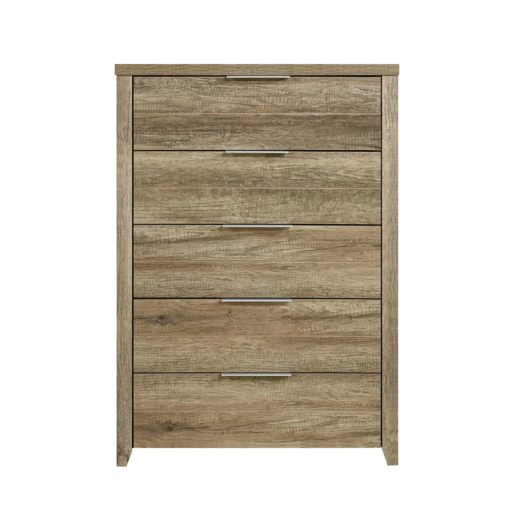Bedroom Drawer Cabinet Tallboy - Oak - Bedroom