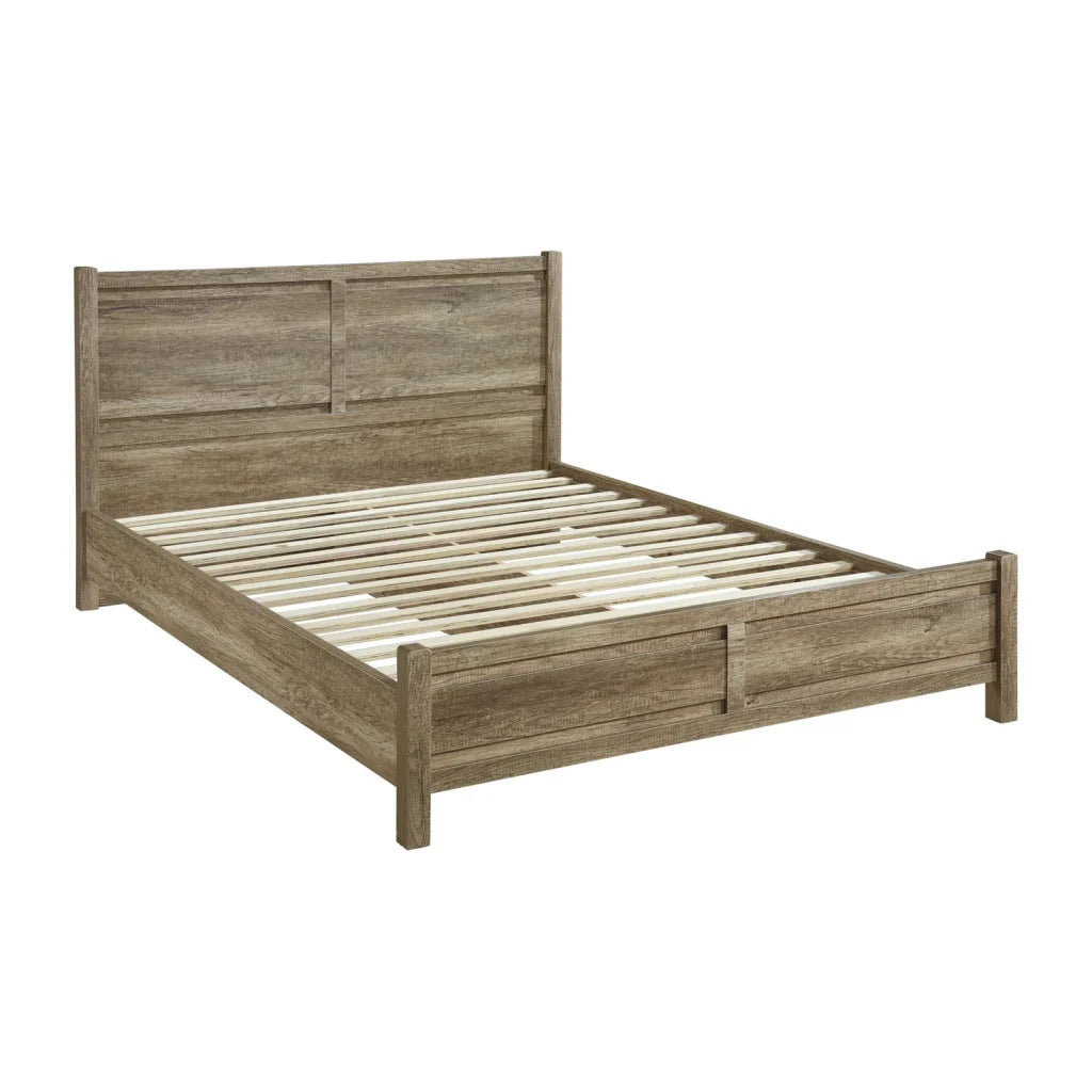 Bedroom Suite 4-Piece Natural Wood Like MDF King Size Oak