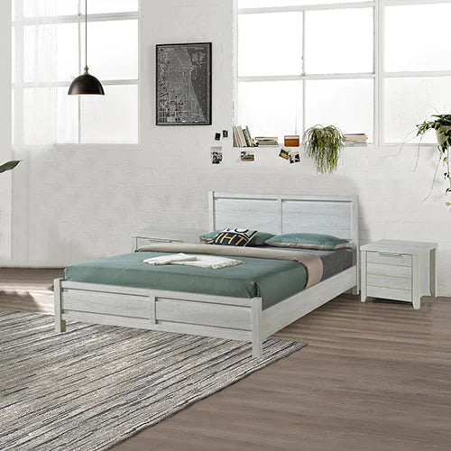 Bedroom Suite 4-Piece Natural Wood Like MDF Queen Size
